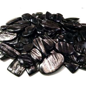 Wholesale Aamna Gems High Quality Natural Hypersthene Cabochon Oval Cut <b>Black</b> <b>Polished</b> Loose Gemstone for Jewelry Designers - Product Image 2