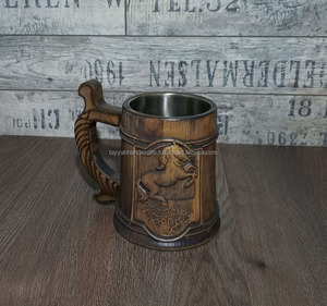 Taza de Madera con Diseño de Caballo, Taza de Madera Rústica con Temática Ecuestre, Precio Directo de Fábrica - Product Image 3