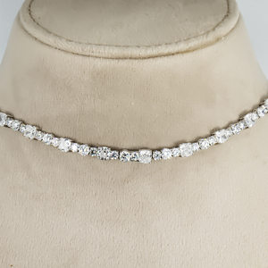 สร้อยคอเพชรทรงคุชชั่นทองคำขาว 18K คุณภาพเยี่ยม ขายส่ง ราคาดี เหมาะเป็นของขวัญสุดหรูสำหรับเธอ - Product Image 3