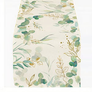 Chemin de table en coton brodé artisanal - Décoration de style ferme contemporaine - Tissu naturel durable pour les longues tables à manger - Product Image 3