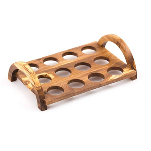 Handcrafted Wooden Egg Holder For <b>Kitchen</b> Eco-Friendly Solid Wood Egg <b>Storage</b> <b>Rack</b> & Organizer For Fresh Eggs Farmhouse Tray - Product Image 3