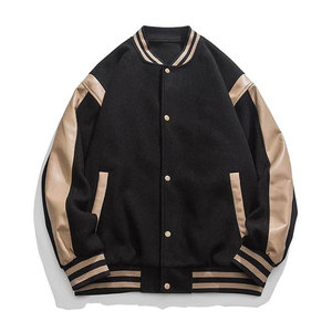 Oem Service Wool Stand Collar Hooded Varsity <b>Jacket</b> <b>Man</b> Customized Quick Dry Breathable Plus Size <b>Men's</b> <b>Jackets</b> Adults - Product Image 1