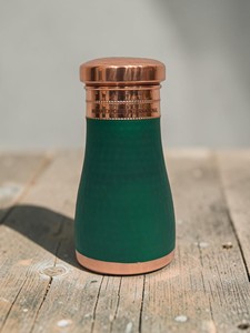 Pot en cuivre émeraude fait main, provenant de l'exportation indienne internationale. (Cuivre pur certifié) - Product Image 1