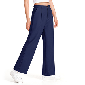Girls Wide Leg Dress Pants Preppy Elementary Uniforms <b>School</b> <b>Trousers</b> <b>Elastic</b> <b>Waist</b> Student Pants - Product Image 1