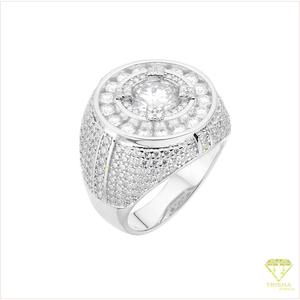 Anillo de lujo para hombre con diamante cultivado en laboratorio de plata 925 para proveedores de joyería al por mayor y compradores globales. - Product Image 2