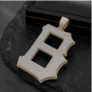 Trendy Rapper's Hip Hop Jewelry Custom Iced 925 Solid <b>Silver</b> Bling Diamond Moissanite A-Z <b>Initial</b> Big Letter <b>Pendant</b> Men <b>Pendant</b> - Product Image 4