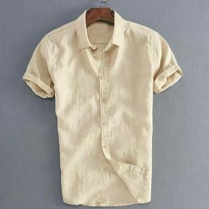 Camisas Casuales de Manga Corta para Hombre OEM 2026, Tallas XS-3XL, Estilo Urbano, Cuello con Botones, Color Sólido, para Vacaciones - Product Image 1