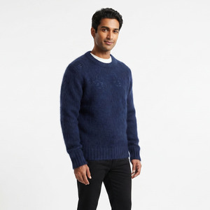 Pull en mohair tricoté pour homme, col rond, manches longues, épais, chaud, streetwear d'hiver, pull en mohair pour femme - Product Image 1