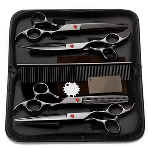 Wholesale Professional Barber Scissors Set Premium Hair Cutting and Thinning Shears Kit with Comb and Custom Color - Product Image 4