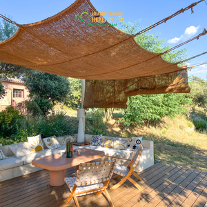 Couverture de pergola rustique en fibre de coco naturelle tressée, respirante et écologique, pour terrasse et café - Product Image 4