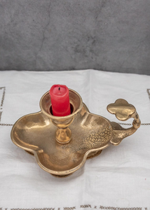 Vintage <b>Brass</b> Chamberstick Antique Candle <b>Holder</b> Heavy <b>Brass</b> <b>Candlestick</b> <b>Holder</b> Taper Candle Stand Handheld Vintage Candle Stand - Product Image 4