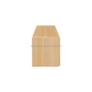 Soporte de TV de madera maciza moderno y minimalista, armario multimedia de 3 cajones para comedor, oficina, apartamento, sala de estar, uso también para taller - Product Image 4