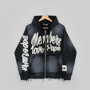 Sweat à capuche zippé Rexfit Sports OEM personnalisé, effet délavé et vieilli, en molleton épais, style streetwear, fermeture éclair intégrale - Product Image 1