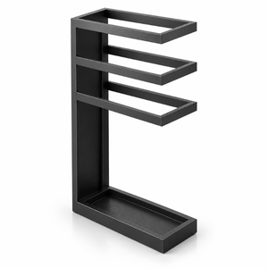 Organizador de Sombrillas Moderno de Metal Negro con Tres Niveles de Almacenamiento |   Soporte de Suelo Ahorrador de Espacio con Bandeja Recolectora de Agua para el Hogar - Product Image 1