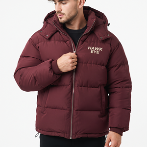 <b>Men</b> Winter Puffer Jacket Hooded Quilted <b>Warm</b> Full Zip Padded <b>Coat</b> Casual Outdoor Jacket Custom Logo Wholesale Manufacturer - Product Image 2