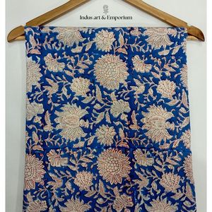 Tela de Algodón Cambray Estampada a Bloques 60x60, Tela de Algodón con Estampado Tradicional Jaipuri - Product Image 4