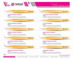 Pince à épiler d'extension de cils personnalisée en gros couleur or rose facile à ramasser cils 3D 4D 5D avec pochette en cuir d'emballage - Product Image 6