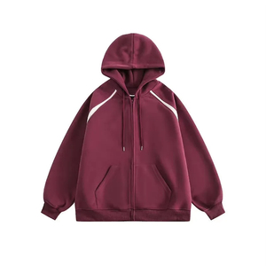 Sudadera con Capucha Unisex con Cremallera Metálica y Logotipo Personalizado Bordado, Corte Regular, 100% Algodón, Forro Polar, Manga Regular con Contraste Sólido - Product Image 4