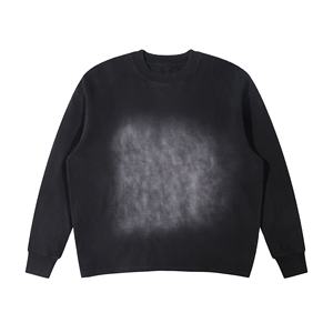 Sudadera personalizada para hombre 100% algodón con cuello redondo, sudadera extragrande de alta calidad con lavado ácido para el invierno - Product Image 2