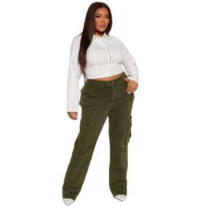 Nouveau Pantalon Cargo Droit en Jean pour Femme 2026, Style Streetwear avec Dentelle et Volants, Logo Personnalisé, pour Dames - Product Image 3