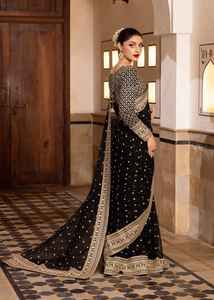 Ropa Étnica, Sari de Organza con Bordado Intenso, Diseño de Borde Elegante, Hermosas Combinaciones de Colores para Fiestas Tradicionales - Product Image 6