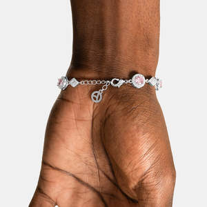 Luxury Pink Moissanite Halo <b>Bracelet</b> 925 Sterling <b>Silver</b> <b>Adjustable</b> <b>Bracelet</b> - Product Image 2