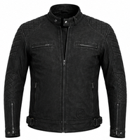 Blouson de moto en cuir nubuck véritable pour homme, certifié CE et UKCA, coupe-vent, 1 pièce, pour l'hiver et l'été, niveau CE
