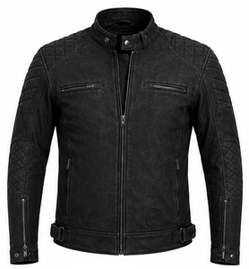 Veste de moto en cuir nubuck véritable pour homme, certifiée CE et UKCA, classement AAA, pour l'hiver et l'été, protections CE niveau 2 - Product Image 3