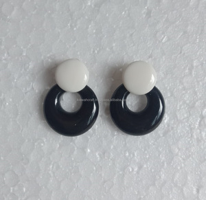 Pendiente clásico de lujo con forma de círculo superior, pendientes de gota geométricos a la moda de marfil, pendiente superior elegante, joyería para mujer - Product Image 6