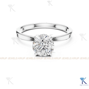 Anillo de compromiso solitario con diamante cultivado en laboratorio, corte redondo, E VVS2, certificado IGI, en oro macizo con engaste de corona, estilo filigrana vintage. - Product Image 3