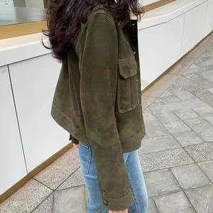 เสื้อแจ็คเก็ตหนังกลับสไตล์วินเทจสำหรับผู้หญิง คอลเลคชั่นต้นฤดูใบไม้ผลิ ปี 2026 - Product Image 6