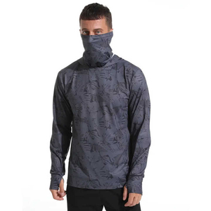 Hoodie de pêche pour homme respirant, anti-UV, avec logo personnalisé, masque intégré, manches longues, sublimé, protection extérieure - Product Image 3