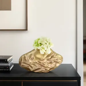 Jarrón de Hierro Contemporáneo para Mesa, Estilo Costero, Hecho a Mano, Ecológico, Decoración para Arreglos Florales, Diseño Interior Moderno para el Hogar - Product Image 1