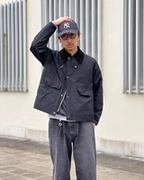 Veste en toile de coton vintage pour homme, style streetwear, automne-hiver, coupe-vent, 100% toile de coton