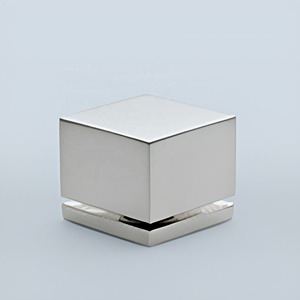 Poignée de meuble carrée moderne en laiton, design minimaliste, style factice, pour tiroir de commode et porte, nickel poli, quincaillerie de mobilier - Product Image 1
