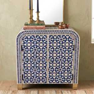 Meilleure Qualité Écologique Faite à la Main Moderne Commode à Tiroirs en Os Incrusté 2 Tiroirs pour Chambre Salon Hôpital - Product Image 4