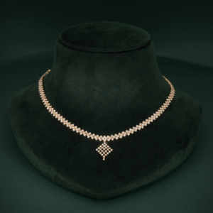 Collar de Diamantes Cultivados en Laboratorio con Corte Geométrico, Oro Sólido de 14K, Joyería de Lujo para Novia, Certificado IGI, Corte Brillante, Unisex - Product Image 2