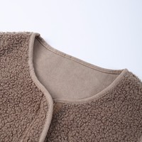 Rompi Wanita Ringan Hangat 100% Poliester Fleece V-Neck Ritsleting Tanpa Lengan untuk Musim Transisi
