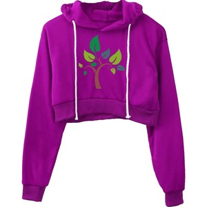 <b>Workout</b> Printed Women Crop Top <b>Hoodies</b> 100% Cotton Long Sleeve Comfortable Cropped <b>Hoodies</b> With Customizable Fabric - Product Image 6