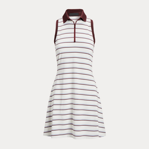 Vêtements de sport pour femmes de haute qualité, motif lignes verticales bordeaux et bleues, coupe ajustée, sans manches, en Spandex/Nylon. - Product Image 1