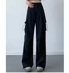 Pantalon de travail pour femmes, taille haute, protection solaire, amincissant, en soie glacée, coupe large - Product Image 4