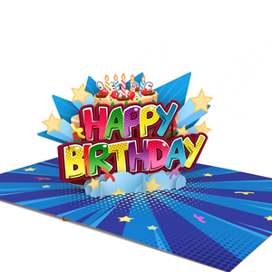 Tarjeta de Felicitación 3D Pop Up con Globos, Tarjetas de Felicitación 3D, Manualidades de Papel, Tema de Celebración, Tarjetas de Felicitación Hechas a Mano - Product Image 1