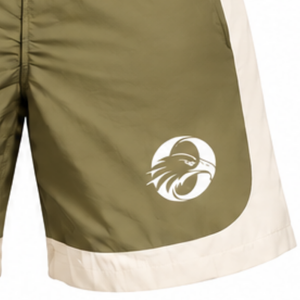 Mens Olive Green Nylon Quarter Zip <b>Hoodie</b> Shorts Set Contrast Panel Lightweight Athletic Gym Training <b>Running</b> Sports Outfit - Product Image 3