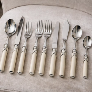 Juego de cubiertos rústicos de madera con soporte para cuchillos y cucharas, juego de cubiertos premium para hotel, juego de cubiertos para restaurante, venta al por mayor - Product Image 3