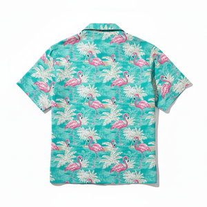 Camisa Hawaiana Casual para Hombre, Satinada, con Estampado Floral de Palmeras, Manga Corta, con Botones, para Playa, Anti-Pilling - Product Image 3
