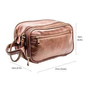 Men's <b>Toiletry</b> <b>Bag</b> Groomsmen Gift Water-proof Leather Dopp Kit for Him Christmas Gifts TYG-0073 - Product Image 4