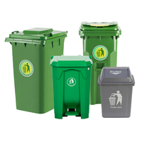 Conteneur à déchets en plastique réutilisable et sûr, pas cher, de 120/240/360 litres, bac à ordures multi-usages avec roues