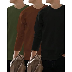 เสื้อยืดแขนยาวพิมพ์ลายกราฟิกสำหรับผู้ชาย แพ็ค 3 ตัว พิมพ์ลายตัวอักษร คอกลม สวมใส่สบายๆ ทุกวัน - Product Image 4