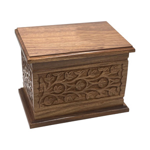 โกศใส่ศพทำจากไม้โกศสำหรับใส่เถ้ากระดูกของมนุษย์ดีไซน์แกะสลักด้วยมือ - Product Image 4