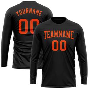 Maillot de basket-ball noir personnalisé à manches longues, nom de l'équipe, numéro, impression sublimée, évacuation de l'humidité, vêtements unisexes pour adultes - Product Image 1